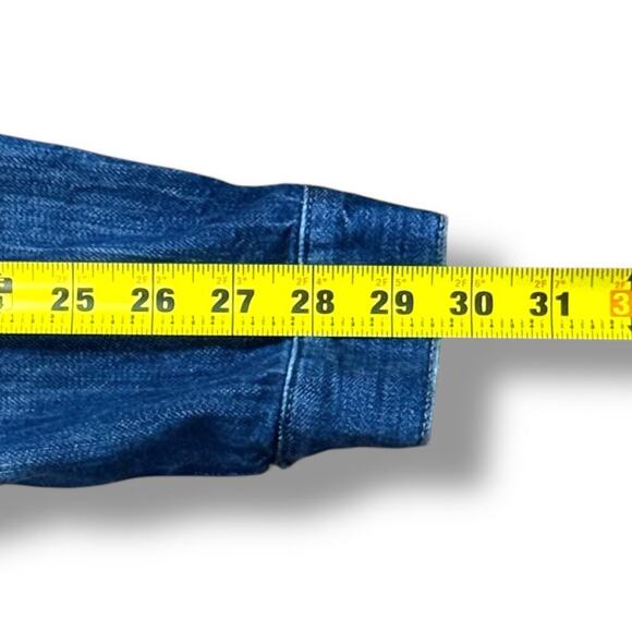 Current/Elliott Denim Trucker Jacket Womens Blue Faded Distressed Western Sz 1/S - Picture 6 of 10